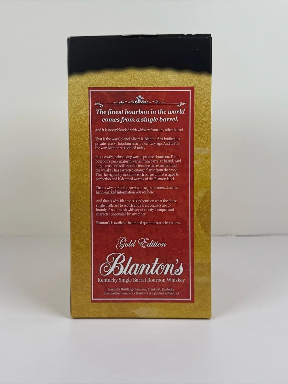 Blantons Gold Bourbon Whiskey 750 ml Empty Unrinsed Bottle Bag Box Stopper “B”